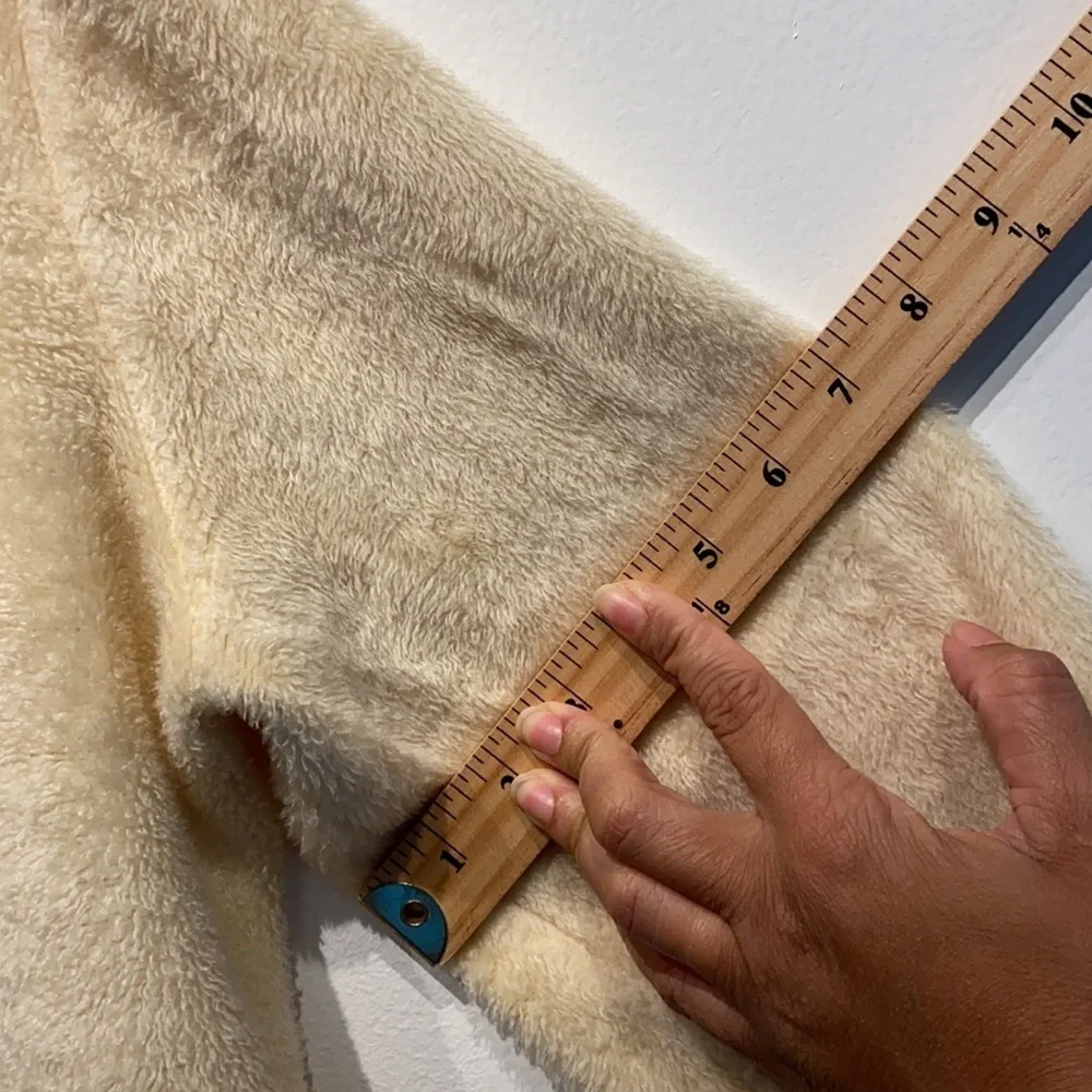 Sears At Home Wear 70s 80s Women's Robe Vintage Fuzzy Belted‎ Beige no Size Tag